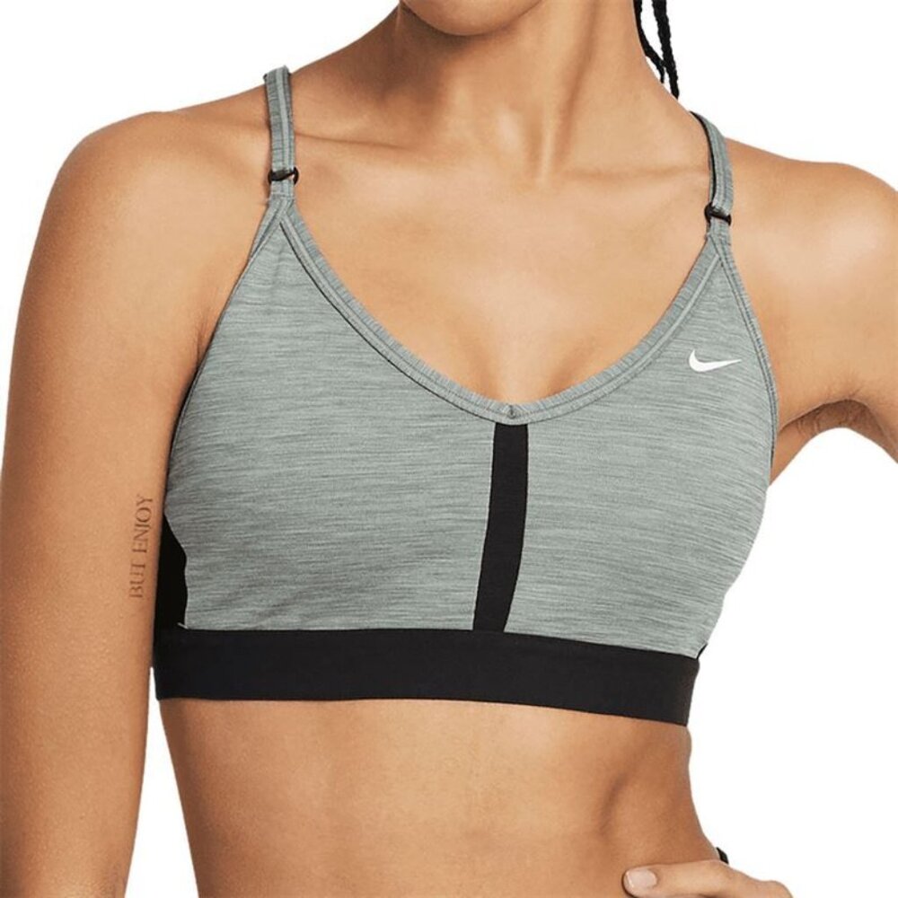 NEW Nike Indy Light-Support Padded V-Neck Sports Bra - Small, Grey